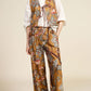 Trousers palazzo fantasia floreale vita alta