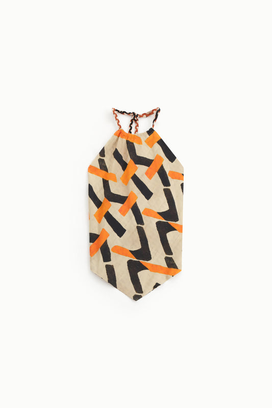 Top halter con stampa grafica geometrica