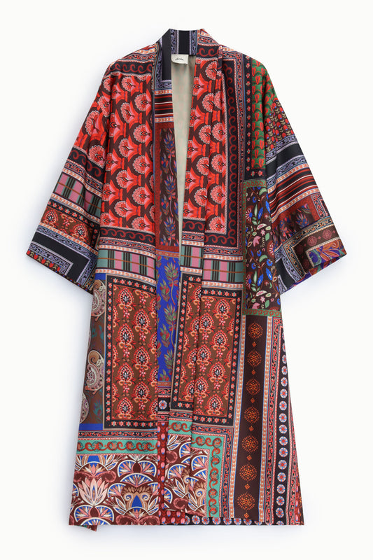 Soprabito camicia fantasia stampa geometrica