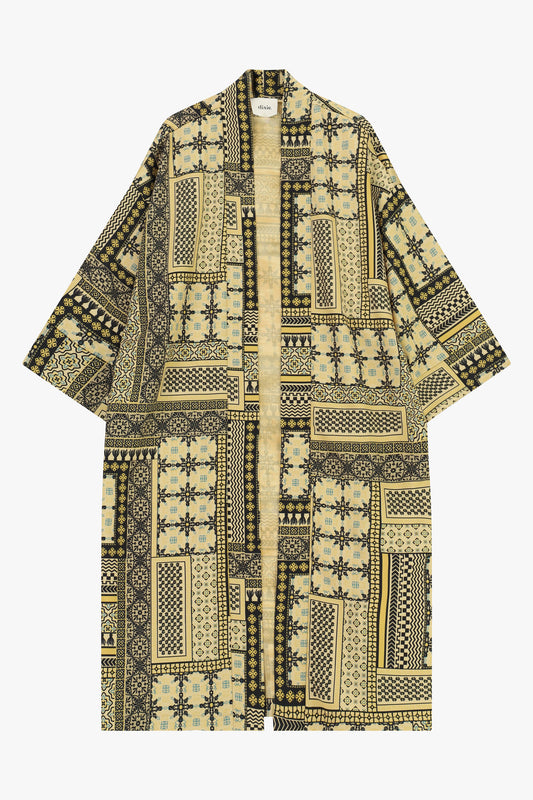 Cappotto duster fantasia geometrica oversize