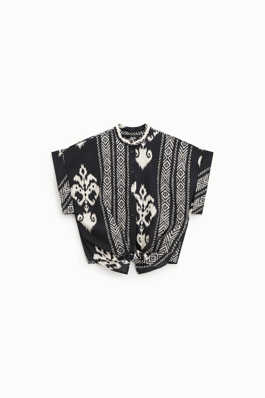 Camicia oversize con motivi geometrici