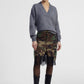 Gonna corta cargo fantasia camouflage con pizzo