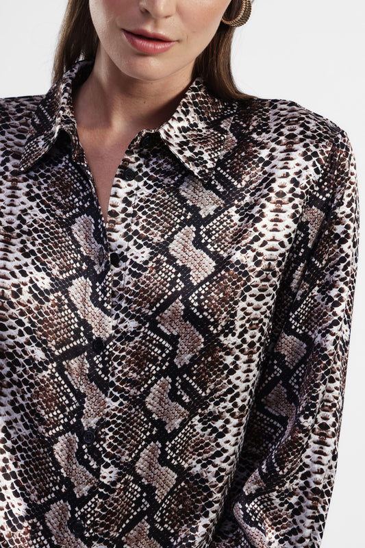 Camicia stampa serpente maniche lunghe