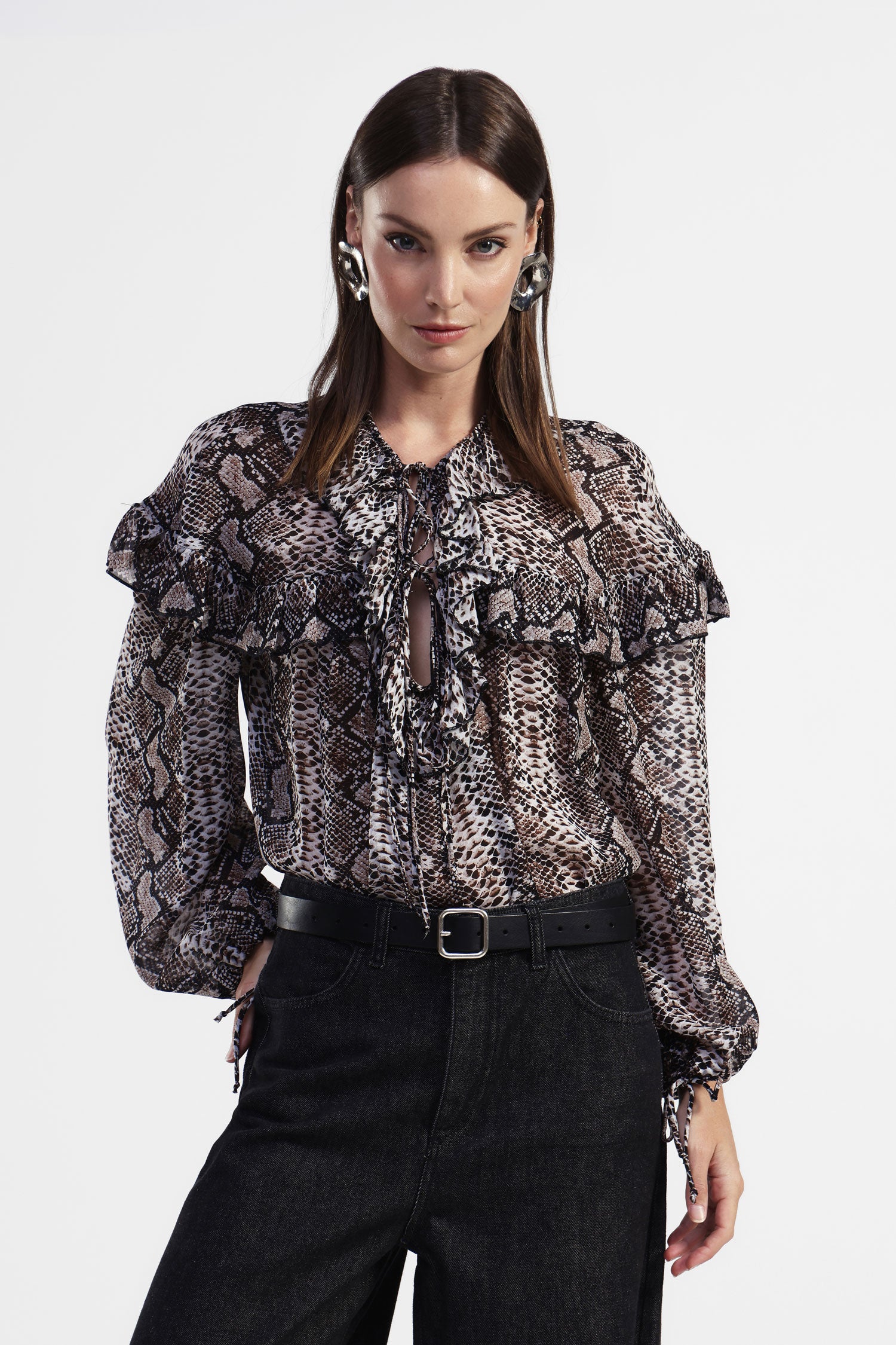 Camicia stampata con maniche lunghe