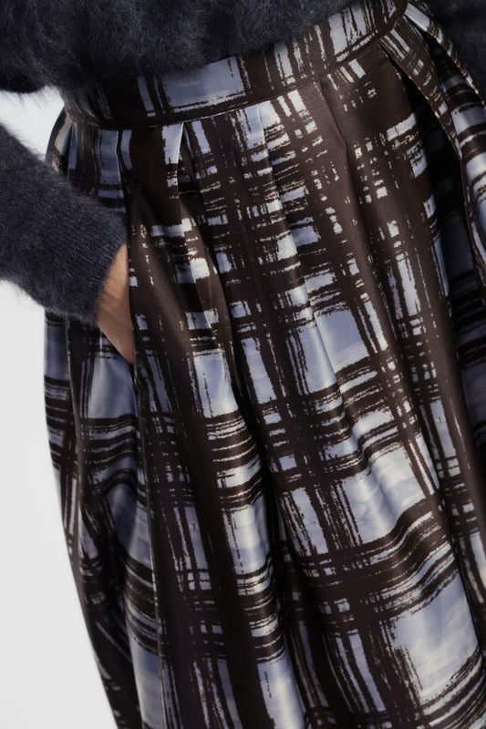 Gonna lunga a vita alta con motivo grafico