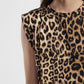 Abito midi stampa animalier senza maniche