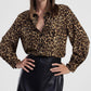 Camicia stampa animalier maniche lunghe colletto classico