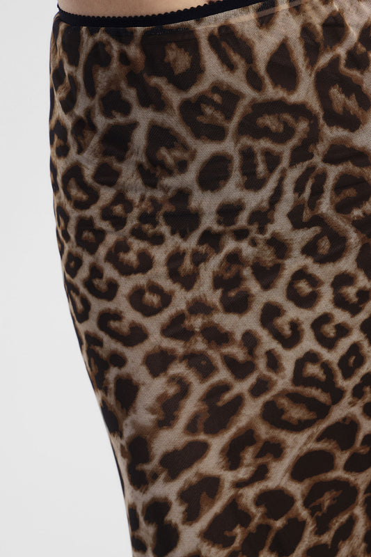 Gonna lunga stampa animalier vita alta