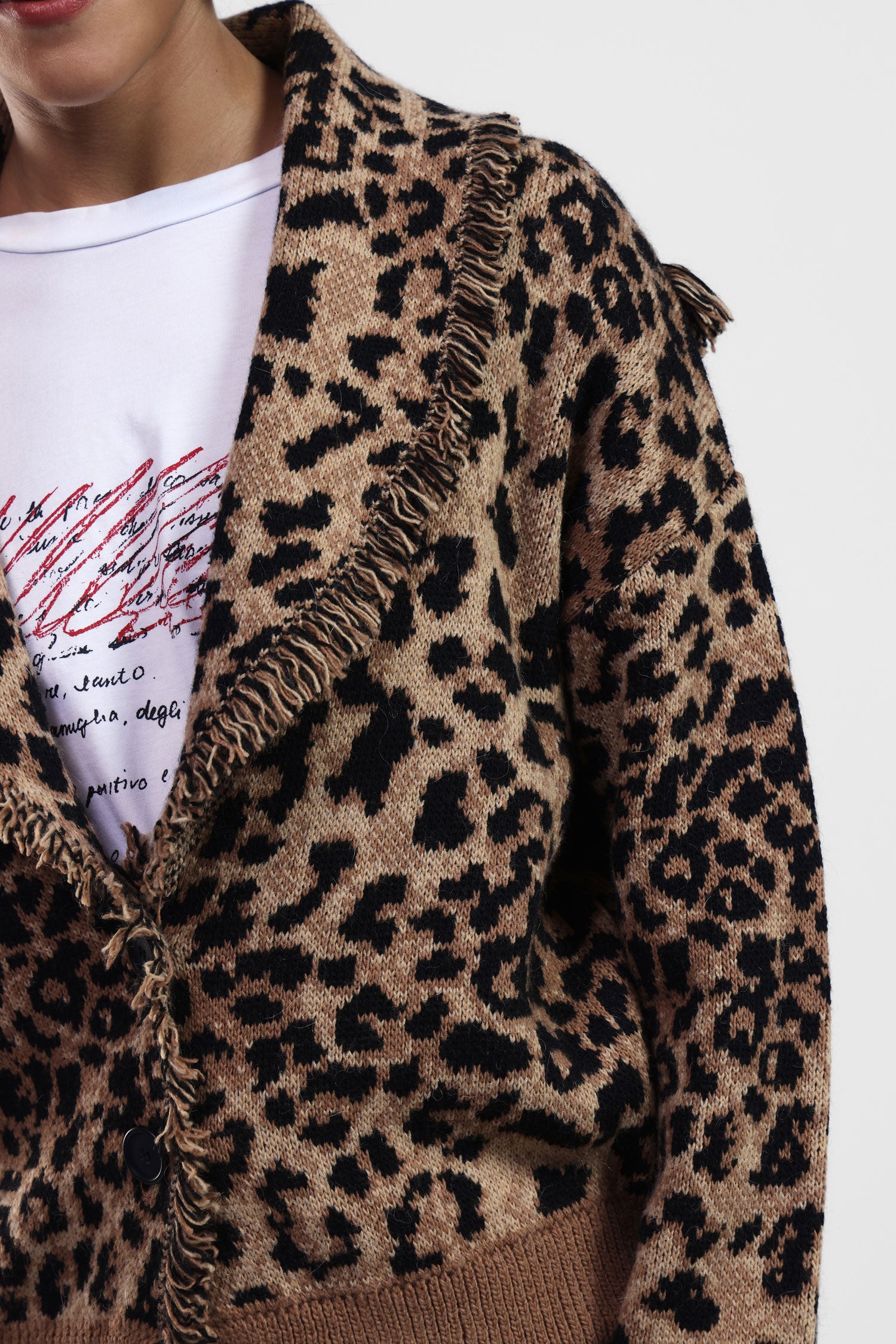 Cardigan stampato con maniche lunghe