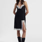 Abito con spalline e pizzo, taglio dritto