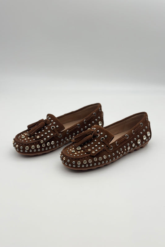 Ovyè Mocassino Borchie e Strass