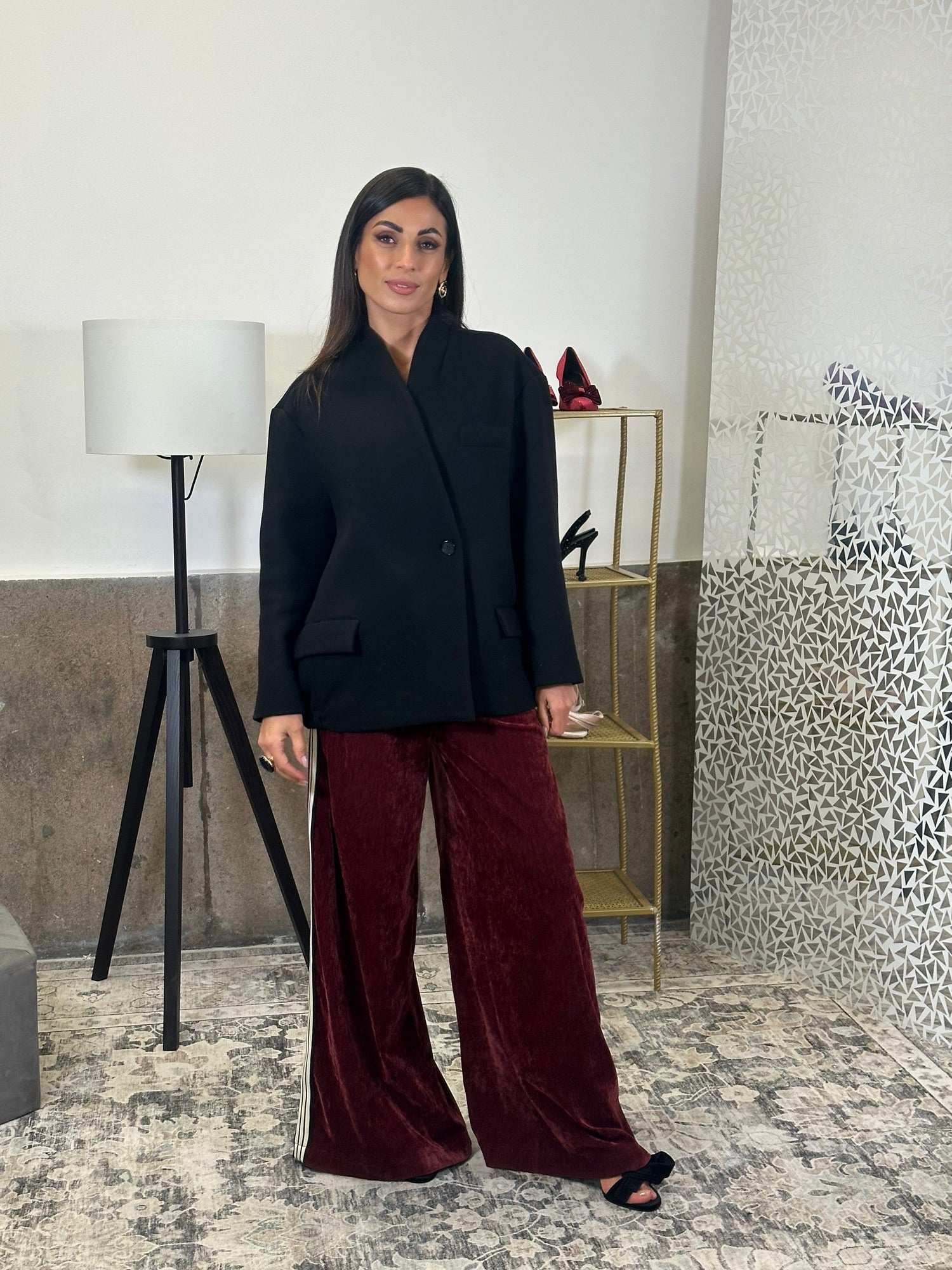 Blazer monopetto con tasche frontali applicate