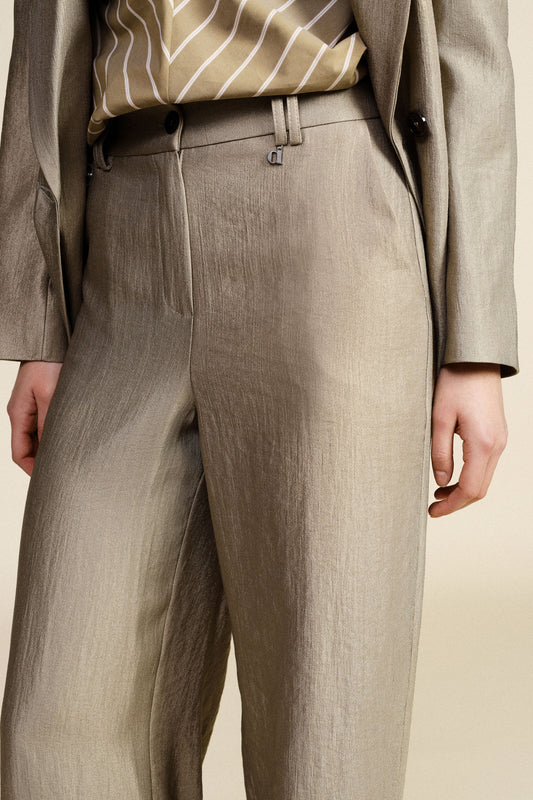 Trousers palazzo a vita alta con tasche laterali