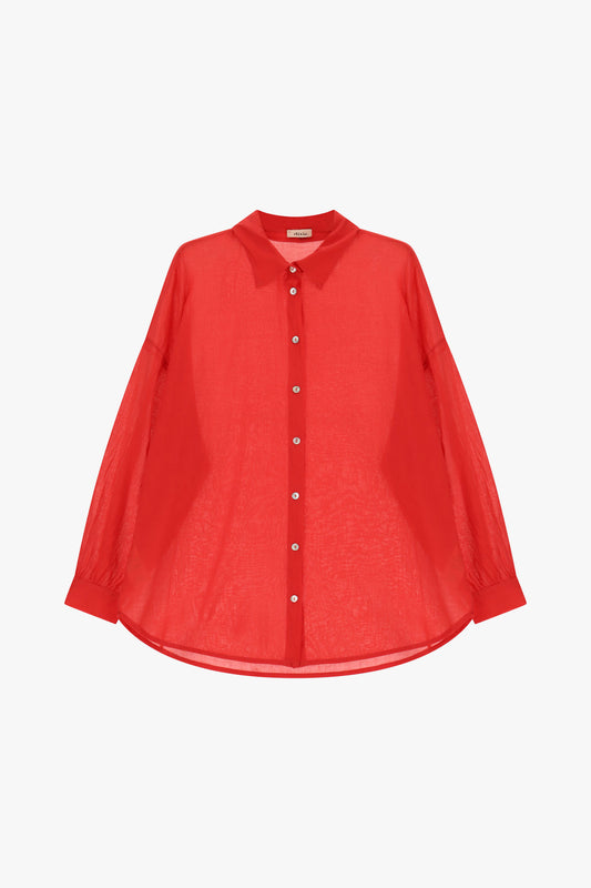 Camicia oversize con bottoni e maniche lunghe