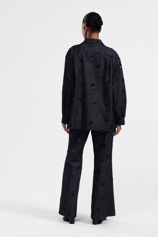 Pantaloni svasati stampa floreale