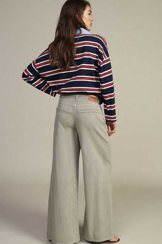 Jeans a gamba ampia con cintura coordinata