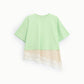 T-shirt con fondo asimmetrico e dettaglio pizzo