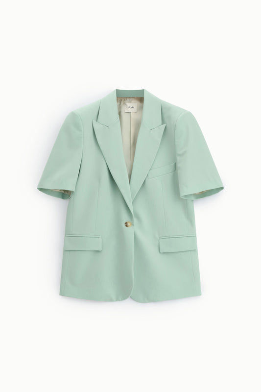 Blazer monopetto maniche corte con tasche a patta