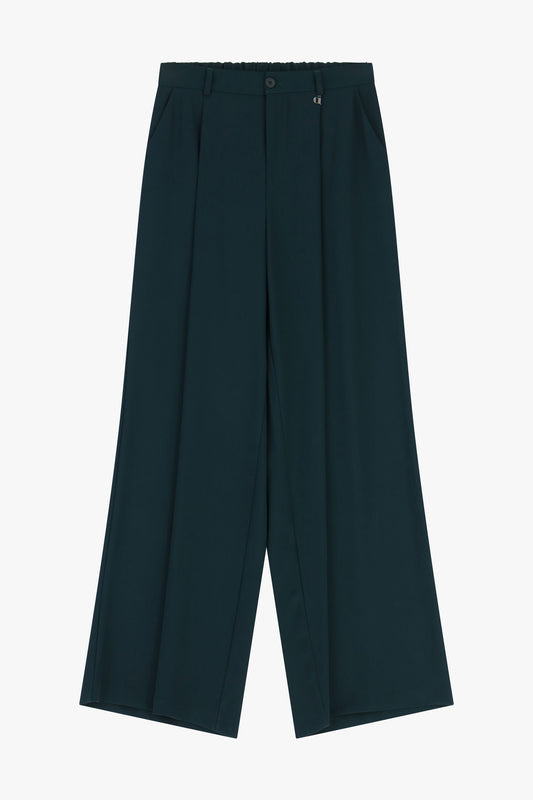Pantaloni palazzo vita alta con pince