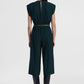Jumpsuit midi con cintura e spalle strutturate
