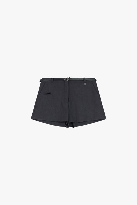 Shorts sartoriali con cintura e dettaglio tasca