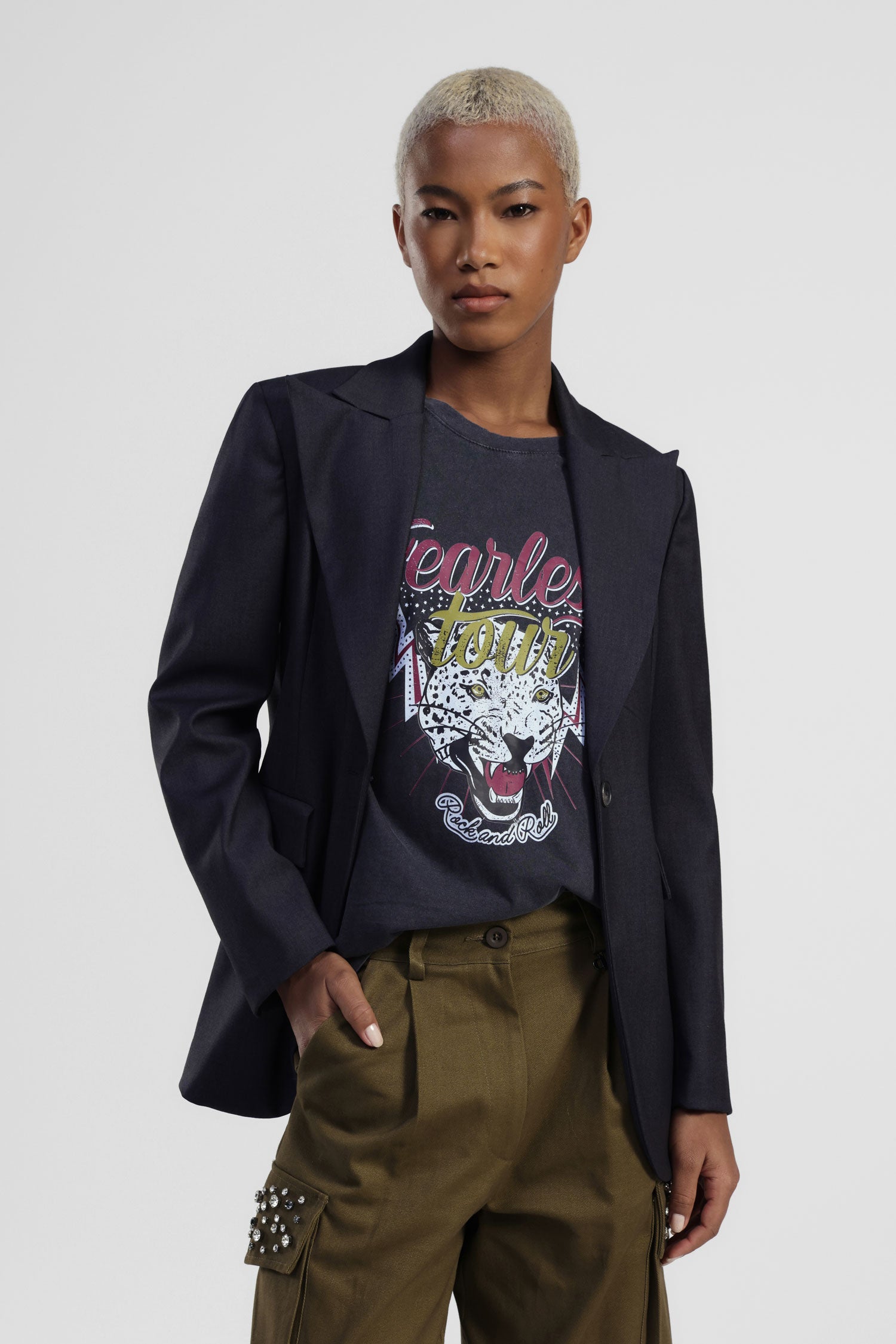 Blazer monopetto con tasche frontali