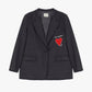 Blazer regular-fit con cuore ricamato