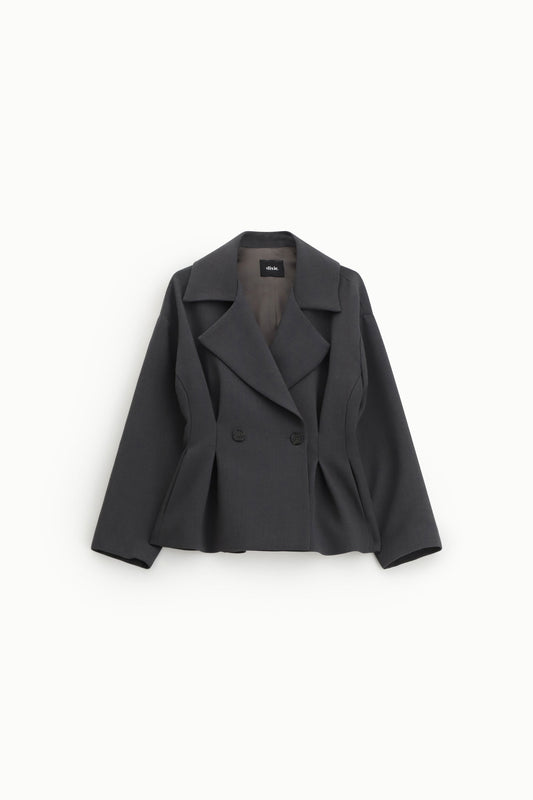 Blazer doppiopetto corto con rever classico