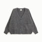 Cardigan con bottoni frontali e tasche applicate