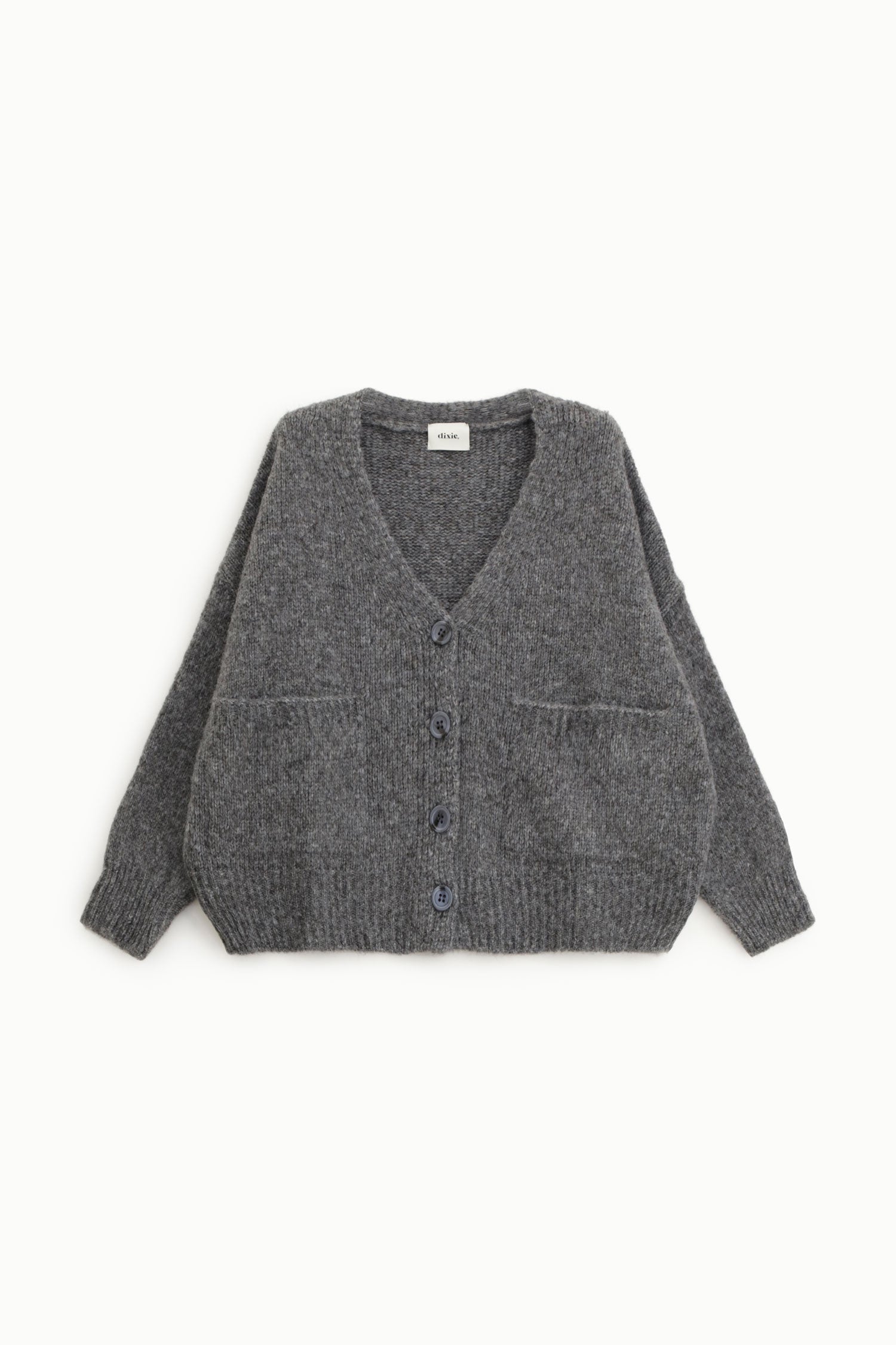 Cardigan con bottoni frontali e tasche applicate