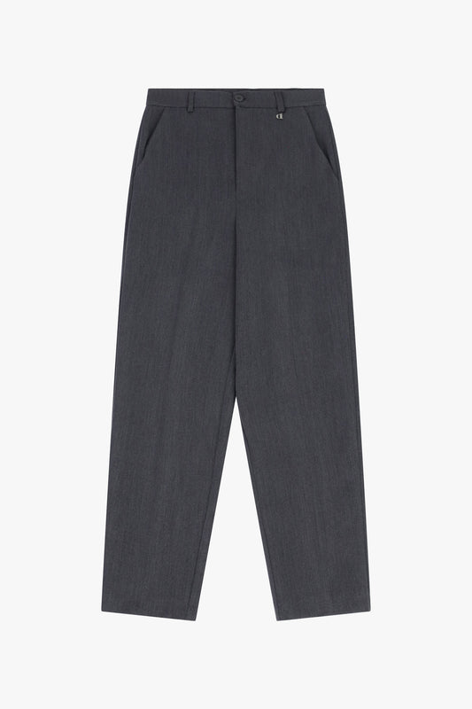 Trousers a vita alta taglio dritto con pinces