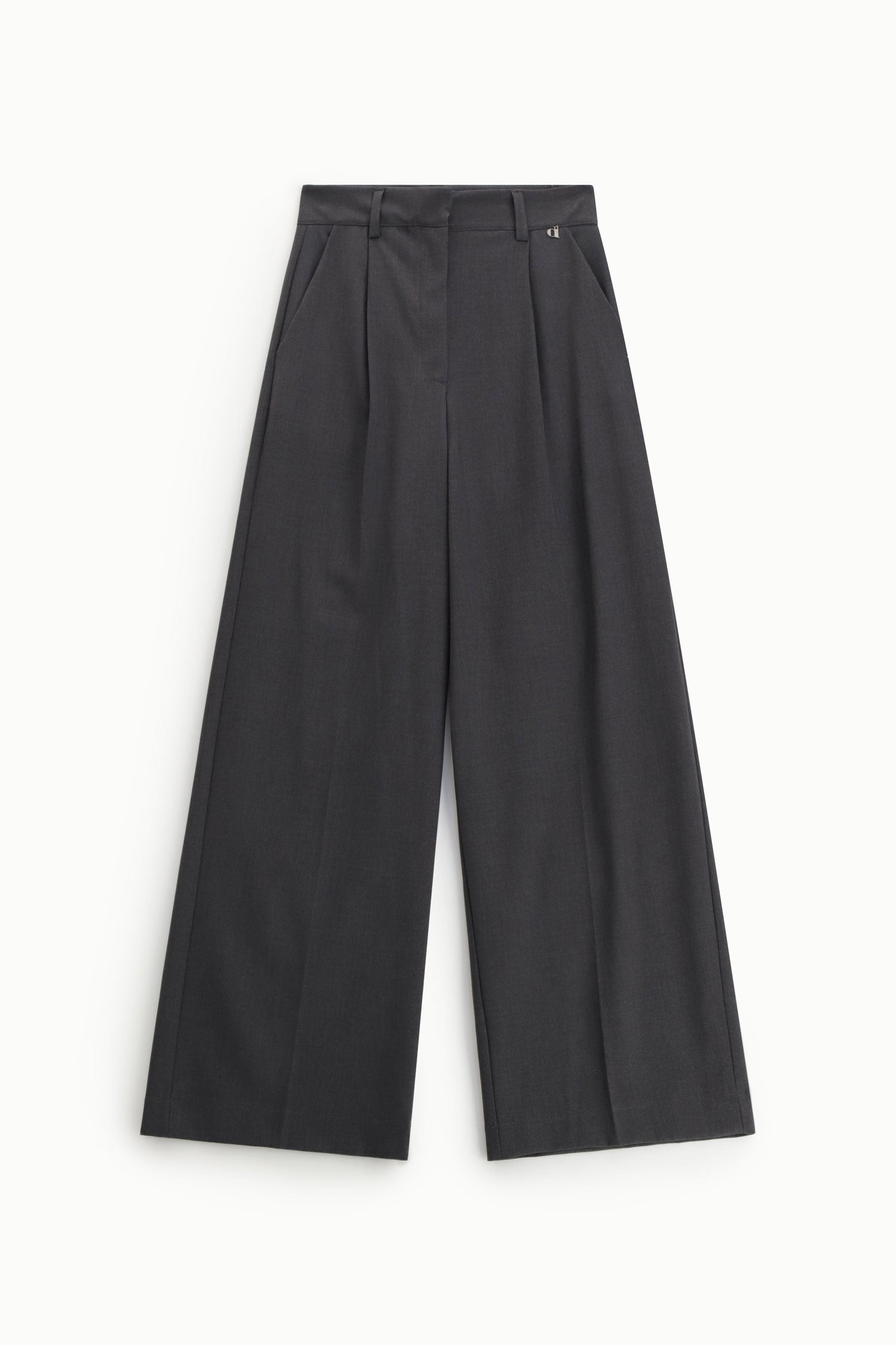 Pantaloni palazzo a vita alta con pinces