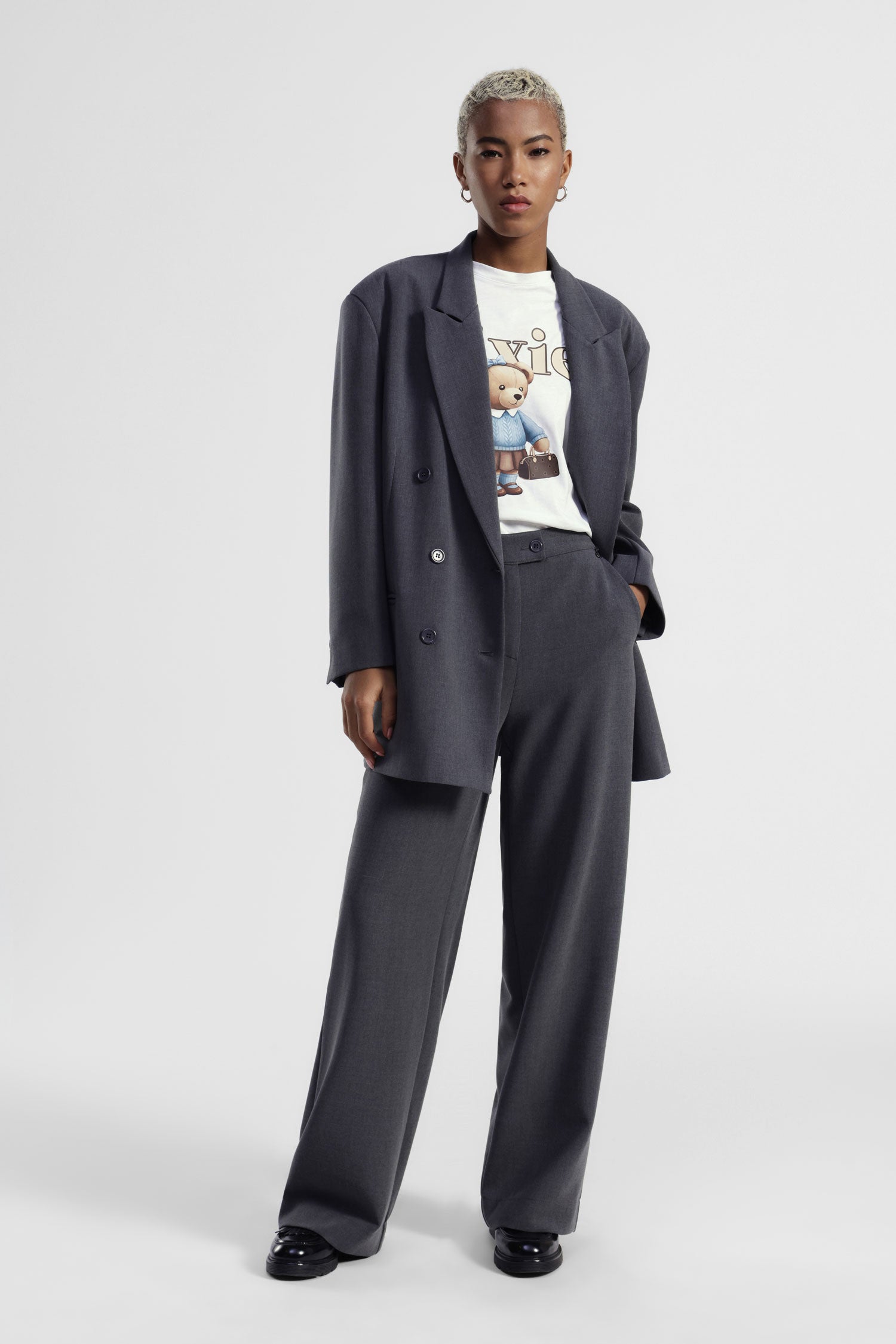 Trousers palazzo vita alta con tasche laterali