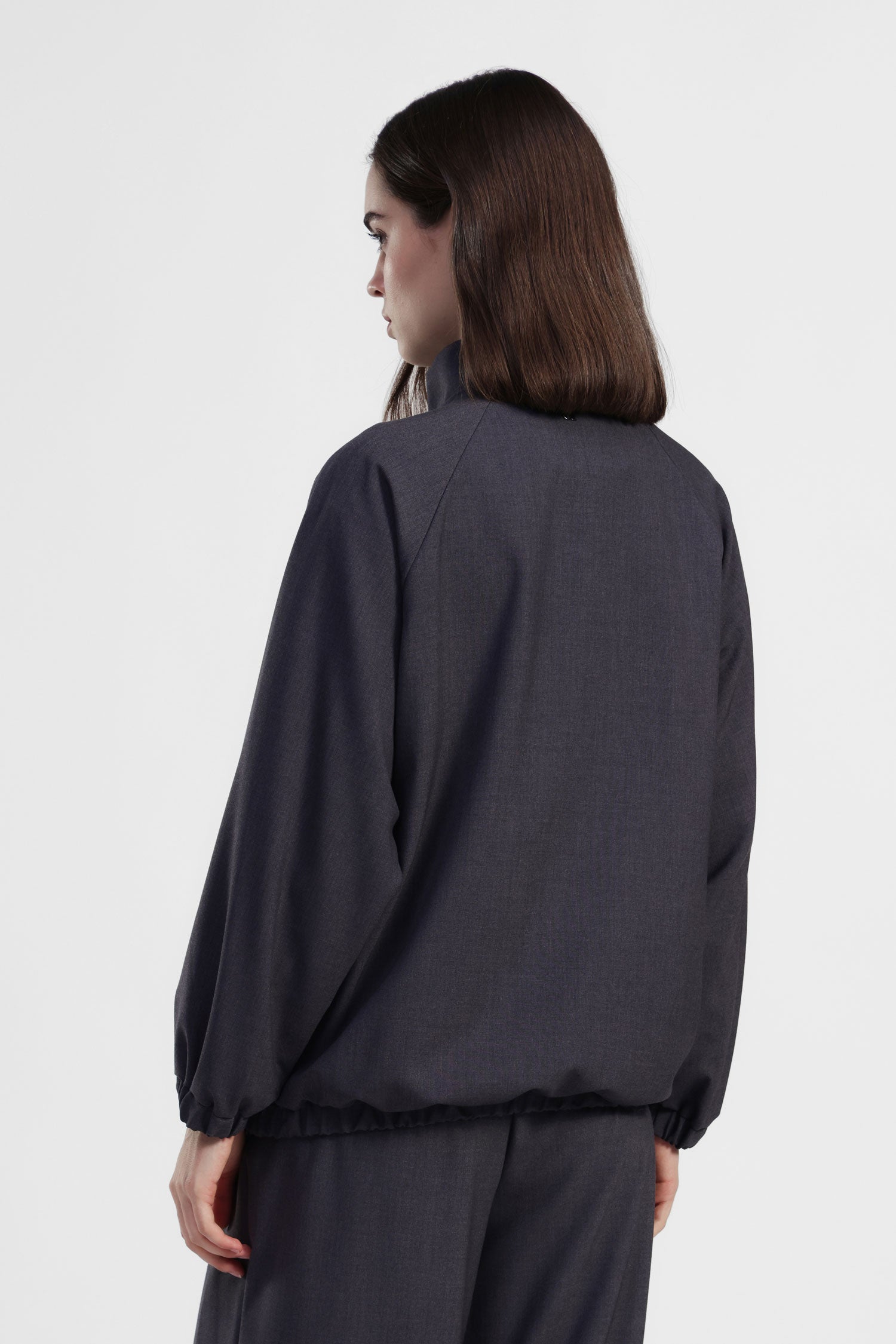Bomber con zip frontale e fondo elasticizzato