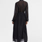 Vestito lungo a pois con volant