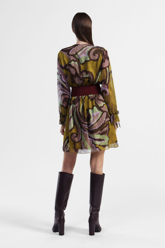 Vestito con maniche lunghe e stampa