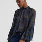 Blusa ampia con maniche a balza e motivo paisley
