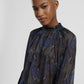 Blusa ampia con maniche a balza e motivo paisley