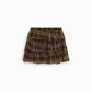 Gonna corta a balze con stampa scozzese