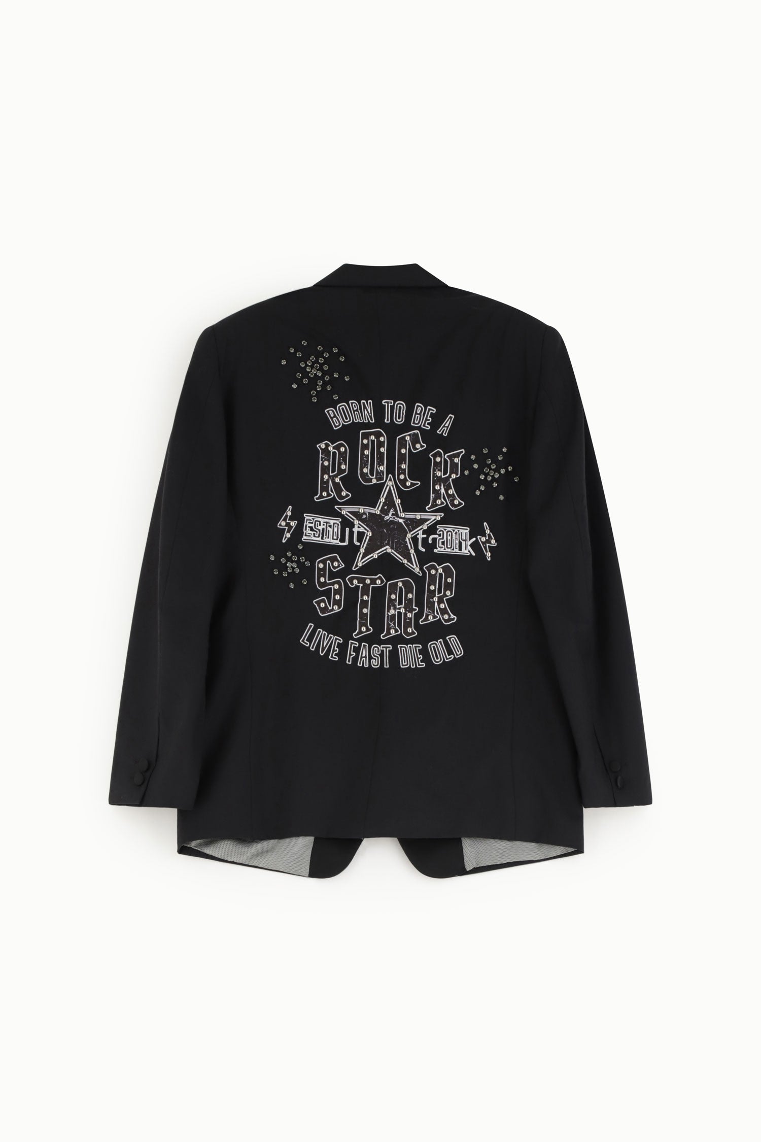 Blazer regular-fit con stampa glitterata sul retro