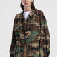 Shirt jacket stampa camouflage con tasche applicate
