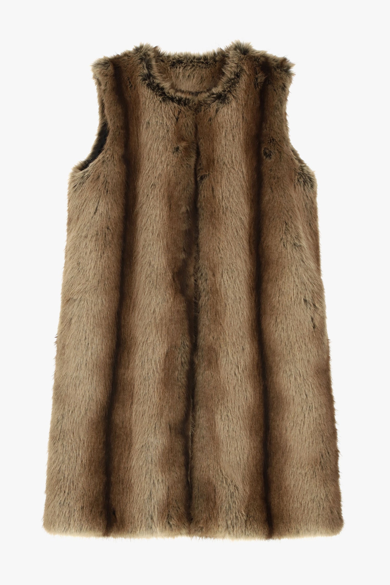 Gilet lungo con pelliccia sintetica