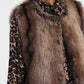 Gilet lungo con pelliccia sintetica