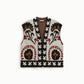 Gilet senza maniche con motivo jacquard floreale
