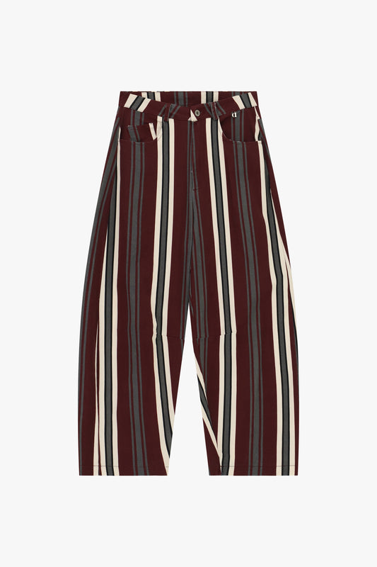 Pantaloni palazzo a righe vita alta tasche