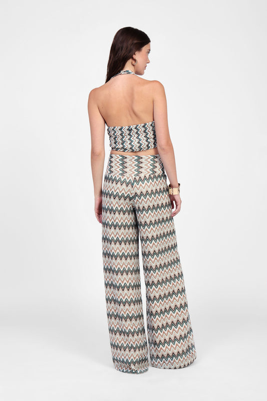 Pantaloni ampi con motivo zigzag
