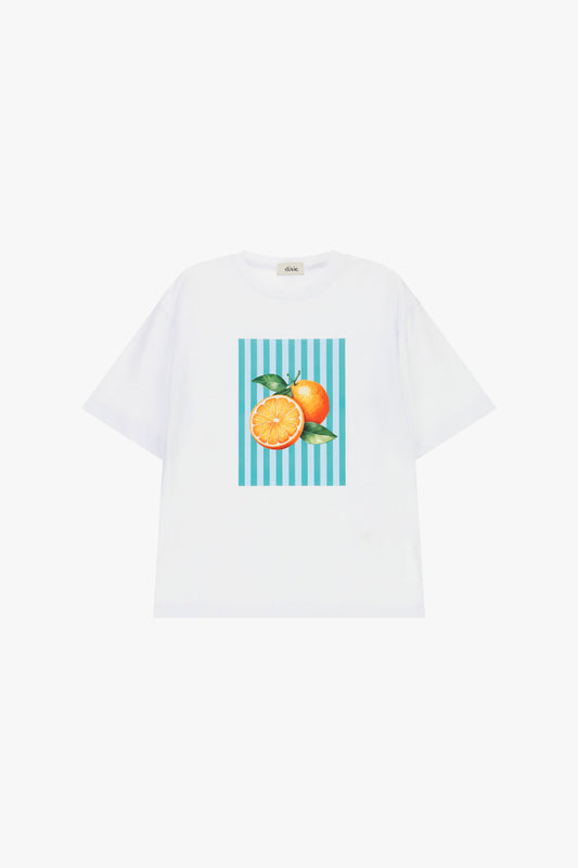 T-shirt a maniche corte stampa agrumi frontale