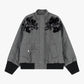 Giacca bomber con dettagli floreali