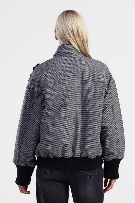 Giacca bomber con dettagli floreali