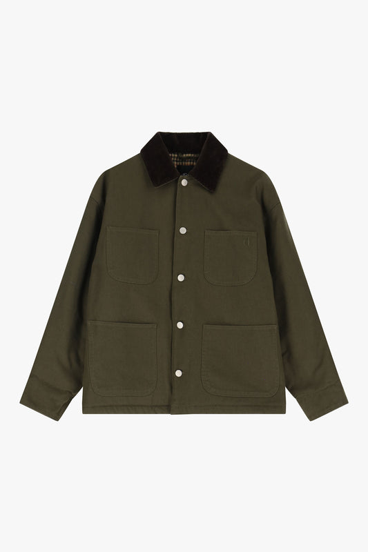 Giacca camicia con collo a contrasto